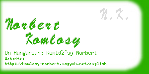 norbert komlosy business card